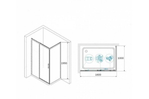 Душевой уголок RGW Leipzig LE-41-1B 160х100 профиль черный стекло прозрачное - 3