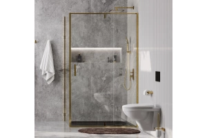 Душевой уголок WasserKRAFT Aisch 120x80 профиль золото стекло прозрачное - 3