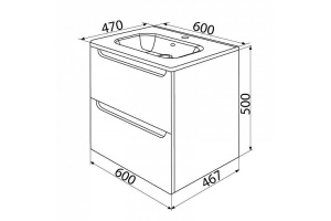 Тумба с раковиной IDDIS Edifice 60 подвесная белая (EDI60W0i95K) - 3