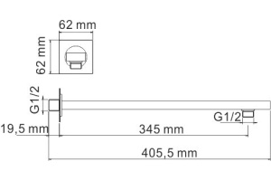 Кронштейн для верхнего душа Wasserkraft Aisch A180 - 2