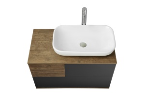 Тумба под раковину Aquaton Терра 85 светлое дерево-серый - 2