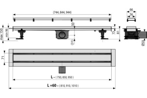 Душевой лоток AlcaPlast Double APZ13 85 см - 2