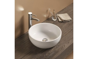 Раковина керамическая накладная AM-109, цвет белый, 410х410х145