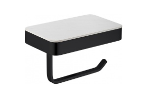 Держатель туалетной бумаги с полкой Abber Westen черный матовый