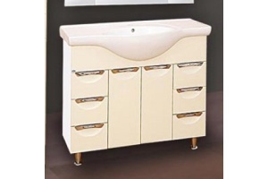 Тумба с раковиной Misty Орхидея 105 бежевая эмаль