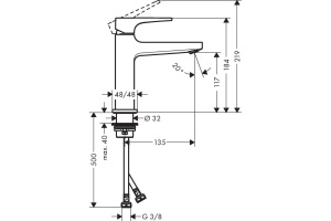 Смеситель Hansgrohe Metropol 32507140 для раковины, с донным клапаном Push-Open - 2