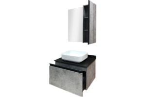 Зеркало-шкаф Comforty Эдинбург 75 бетон светлый - 3