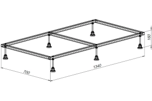 Каркас для поддона Allen Brau 140х80 хром - 3