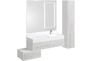 Тумба подвесная Aquaton Сакура 60 белый-светлое дерево - 3