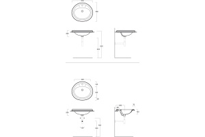 Встраиваемая раковина Simas Monia 63 см (S51) - 3