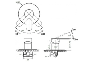 Смеситель Cezares Laconico C DI 01 С ВНУТРЕННЕЙ ЧАСТЬЮ, для душа - 2