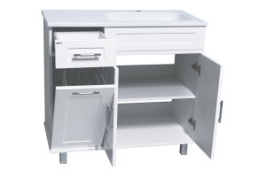 Комплект мебели Misty Купер 90 R с бельевой корзиной белый - 3