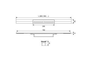 Профиль для душа TECEdrainprofile, 1000 мм, PVD Brushed Gold Optic - 2