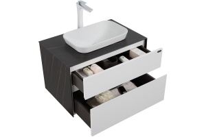 Тумба с раковиной Black&White Universell 80 белая матовая - 3