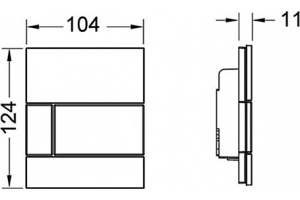 Кнопка смыва TECE Square Urinal 9242807 черное стекло, кнопка хром - 2