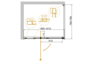 Душевой уголок Cezares Variante AH-1 130/140-90 C Cr - 2