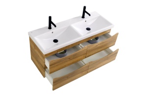 Тумба с раковиной BelBagno Marino-Cer 120 с двумя чашами светлое дерево - 3