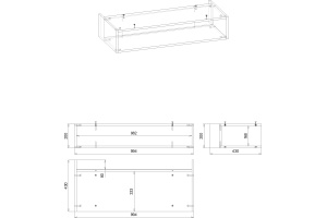 Полка Бриклаер Кристалл 100 под тумбу, муссон - 3