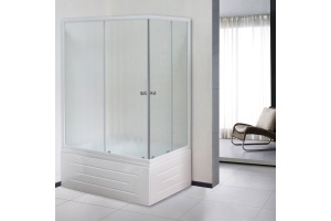 Душевой уголок Royal Bath BP 120х80 L с поддоном профиль белый стекло матовое - 2