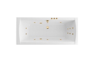 Ванна акриловая Excellent Aquaria Lux Smart 180х80 с гидромассажем белый - золото