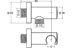 Шланговое подключение Kludi  (6054705-00) - 3