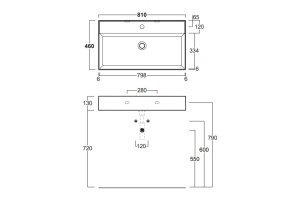 SIMAS AGILE Раковина подвесная 81х46 см, с переливом, с 1 отв под смеситель,цвет белый - 2