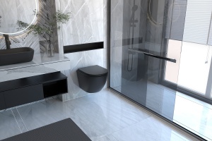 Унитаз подвесной ABBER BEQUEM черный матовый с сиденьем (AC1100MB) - 3