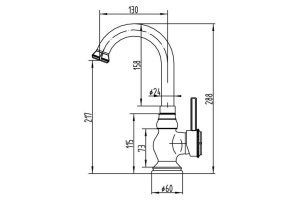Смеситель Zorg Antic A 204U-BR для раковины - 2