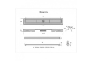 Душевой лоток Berges B1 Keramik 70 бронза - 2