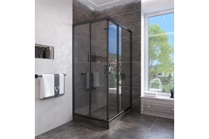 Душевой уголок Veconi Rovigo 80х80, черный (RV113B-80-01-C4)