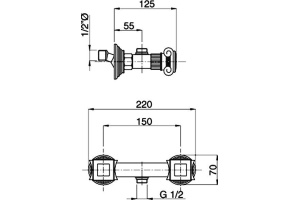 Смеситель Cezares Olimp DS 02 O для душа - 2
