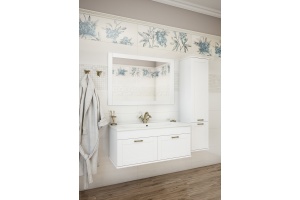 Тумба с раковиной Sanflor Ванесса 105 подвесная, белая - 2