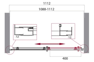 Душевая дверь BelBagno Uno 110 черный, матовый (UNO-195-BF-1-110-C-NERO) - 2