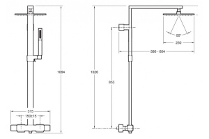 Душевая стойка Jacob Delafon Strayt E98321-CP - 3