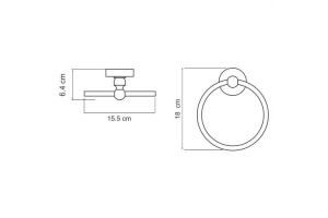 Diemel 2260 Держатель полотенец кольцо - 3