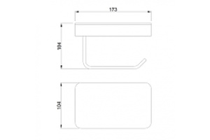 Держатель туалетной бумаги с полкой Abber Westen черный матовый - 3