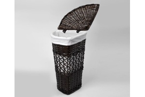 Корзина для белья Wasserkraft Salm WB-270-M темно-коричневая, средняя, угловая - 3
