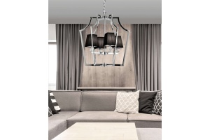 Подвесная люстра LUMINA DECO Montero LDP 1249-4 CHR+BK - 2