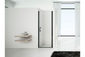 Душевая дверь в нишу Vincea Orta VPP-1O900CLB 90 см, профиль черный, стекло прозрачное - 2