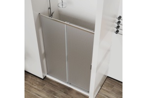 Душевая дверь в нишу Vincea City 100х195 профиль хром стекло текстурное - 3