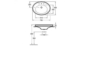 Накладная раковина Villeroy&Boch Amadea 75х58 белая - 3