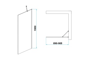 Душевая перегородка RGW Walk In WA-110 90х195 профиль хром стекло прозрачное - 2
