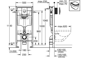 Система инсталляции для унитазов Grohe Rapid SL 38722001 4 в 1 с кнопкой смыва - 2