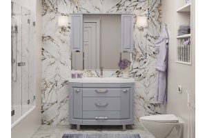 Терра -110 зеркало-шкаф серый - 3