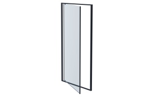 AQ ARI PI 10020BL Душевая дверь, распашная 1000x2000 профиль черный, стекло прозрачное - 2