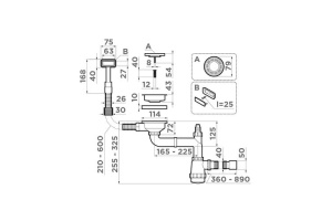 Сифон для кухонной мойки Omoikiri вороненая сталь (4956483) - 2