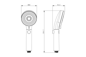 Лейка душевая Lemark LM0819CW 3-функциональная 110х243мм, хром/белый, блистер - 2