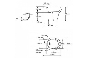 Биде напольное Jacob Delafon Ove E1705 - 3
