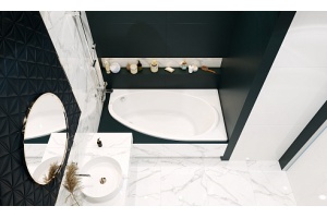 248574000 ванна акриловая CORFU ассиметричная правая 160х90 (белый) - 3