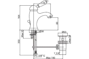 Смеситель для раковины Cezares Vintage бронза (VINTAGE-LSM1-02-Sw) - 2